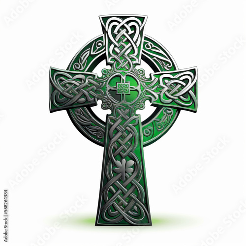 Celtic Cross Logo, Image, Emblem, Irish, Generative AI