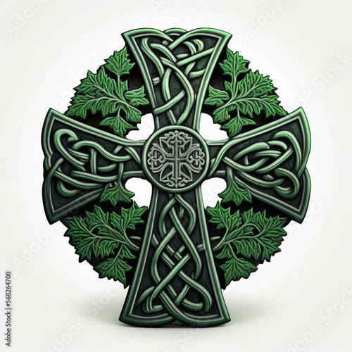 Celtic Cross Logo, Image, Emblem, Irish, Generative AI