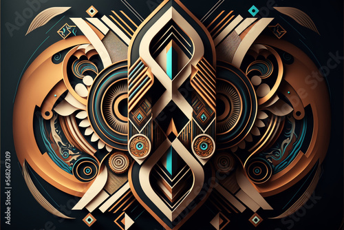 abstract images with geometric shapes for use in decoration of the environment, Generative Ai