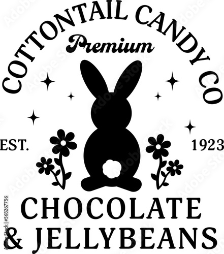 Cottontail Candy Company easter day vector design for shirt,Lettering text print for cricut,Design for shirt.