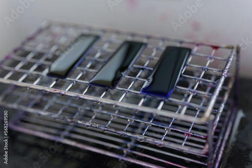 Smear slide staining AFB Stain method. photo
