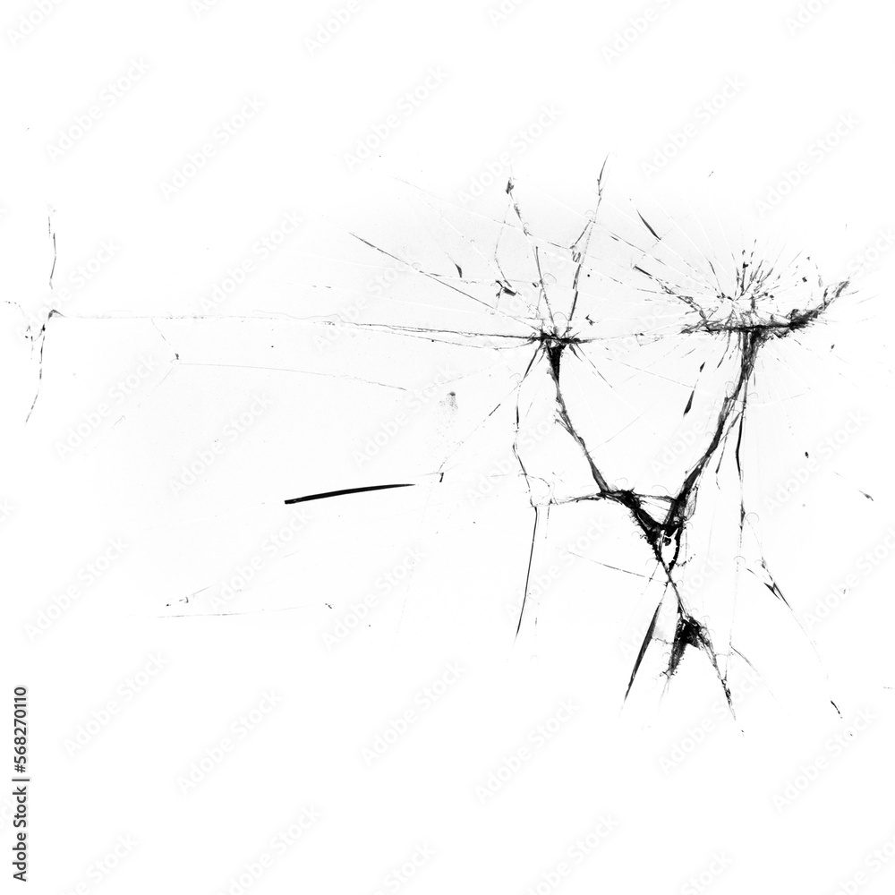 Pieces of destructed Shattered glass. Royalty highquality free stock