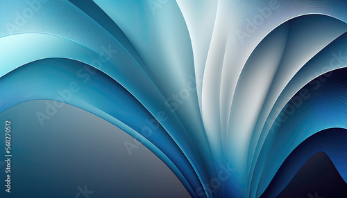 Blue Abstract Flowing Curves Background Wallpaper Generative AI Illustration Wallpaper