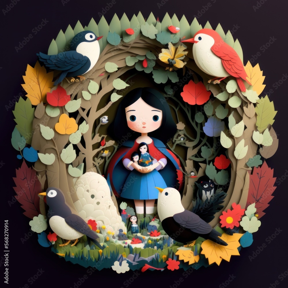 snow-white-and-the-seven-dwarfs-fairy-tale-paper-cut-story-style-on