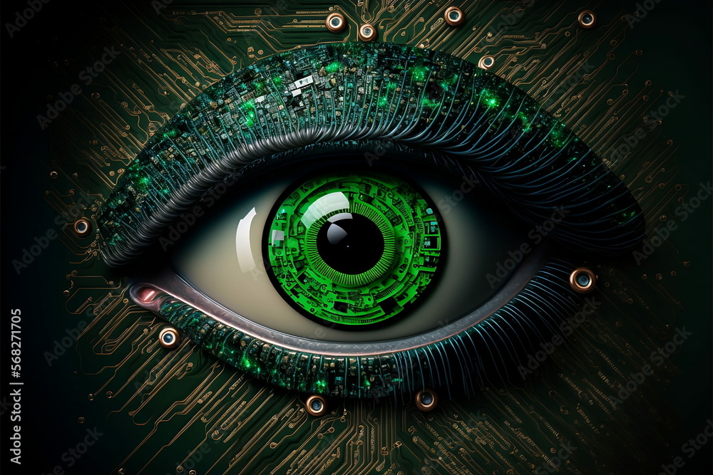 Naklejka premium Künstliche Intelligenz und Maschinelles Lernen in der Zukunft. Moderne Technologie.