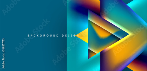 Abstract bakground with overlapping triangles and fluid gradients for covers, templates, flyers, placards, brochures, banners