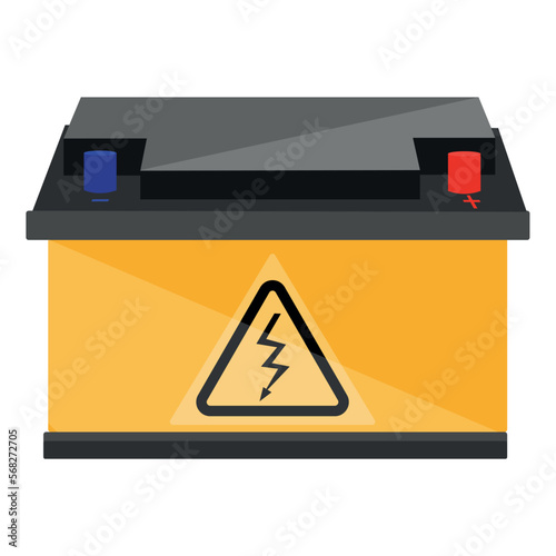 Car battery on white background