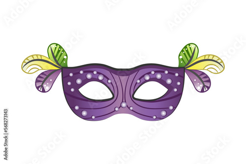 Stylish carnival mask on white background