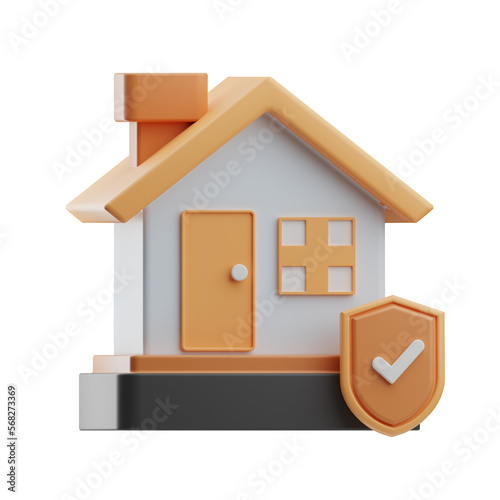 insurance object home insurance illustration 3d