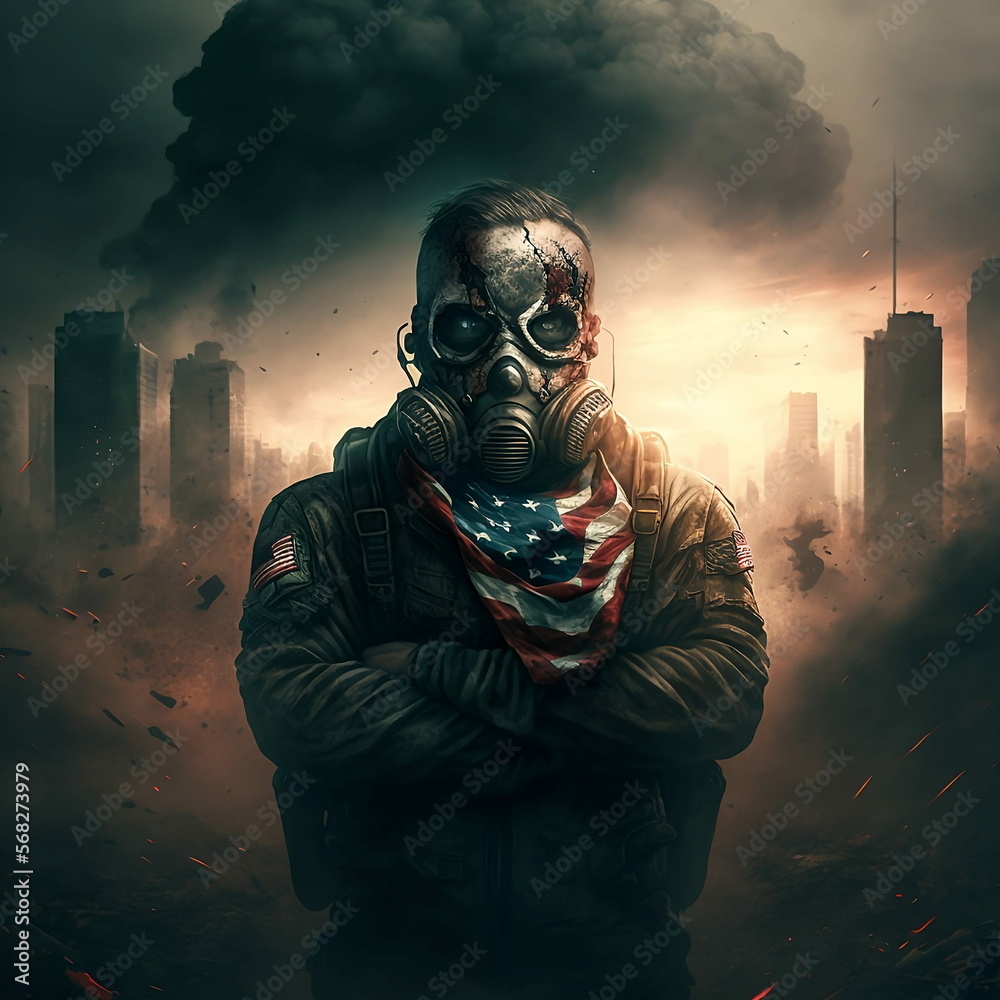 American soldier during the nuclear apocalypse American soldier during the nuclear apocalypse