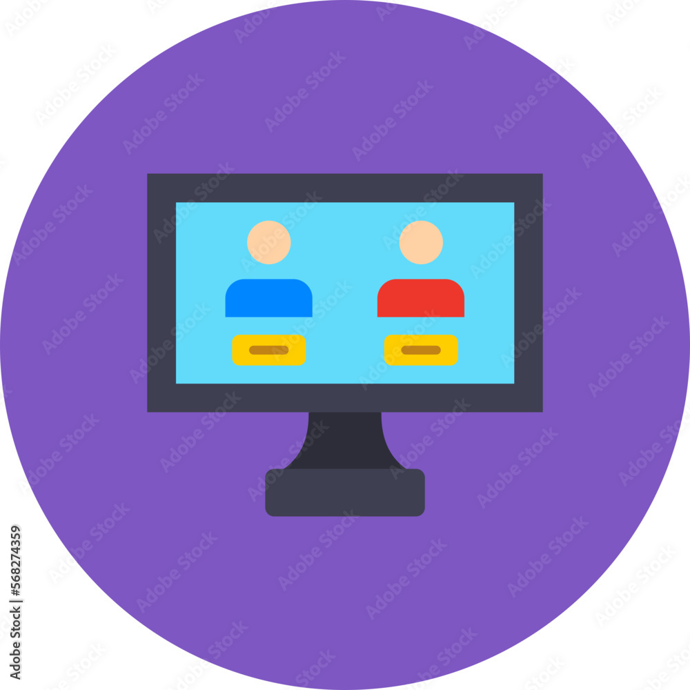 Electronic Voting Multicolor Circle Flat Icon Electronic Voting Multicolor Circle Flat Icon