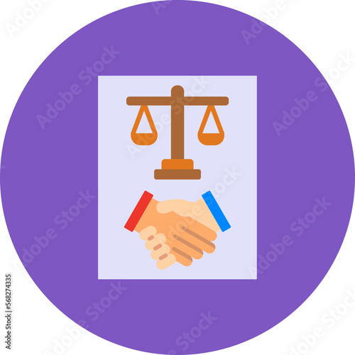 Law Multicolor Circle Flat Icon