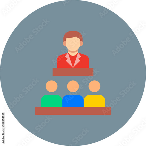 Senate Multicolor Circle Flat Icon
