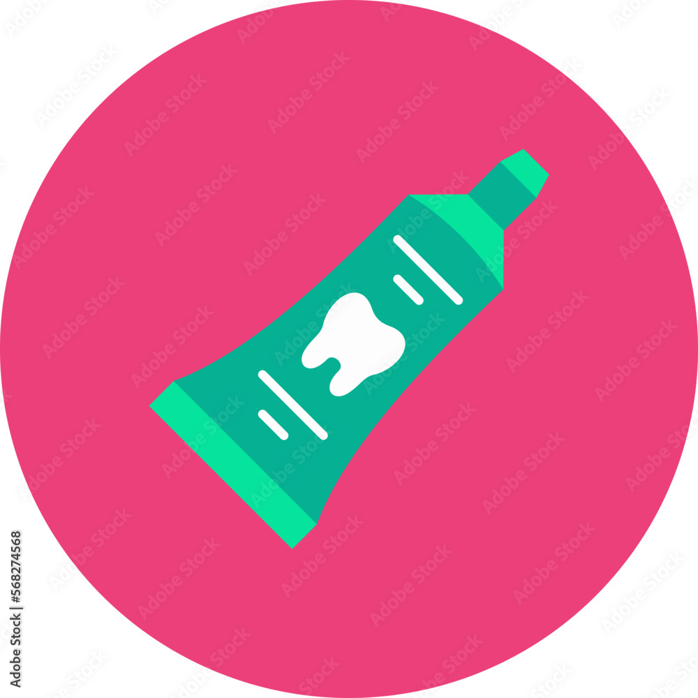 Toothpaste Multicolor Circle Flat Icon Toothpaste Multicolor Circle Flat Icon