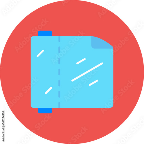 Plastic Wrap Multicolor Circle Flat Icon