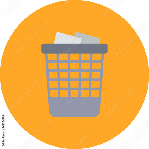 Paper Bin Multicolor Circle Flat Icon