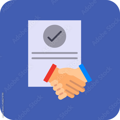 Agreement Multicolor Round Corner Flat Icon