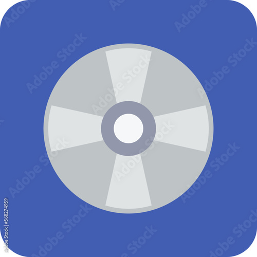 Cd Multicolor Round Corner Flat Icon