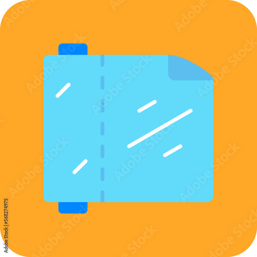Plastic Wrap Multicolor Round Corner Flat Icon