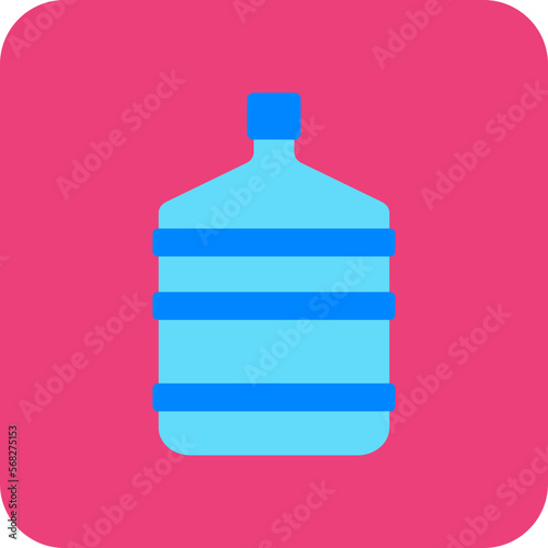 Water Gallon Multicolor Round Corner Flat Icon