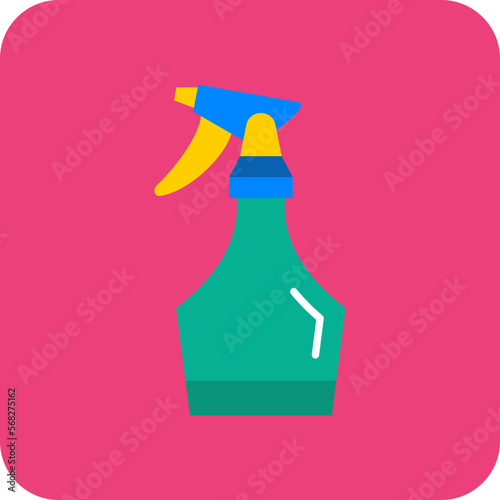 Spray Bottle Multicolor Round Corner Flat Icon