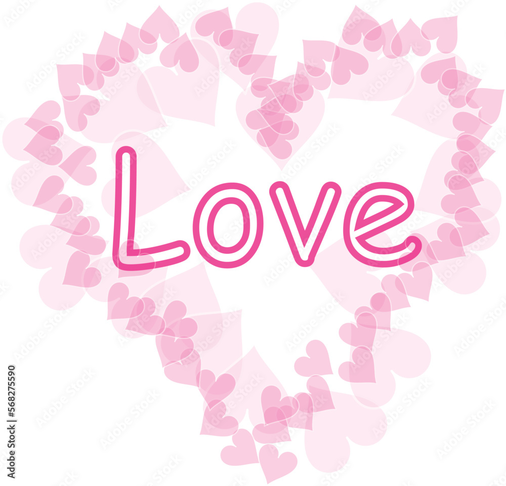Love art background with hearts