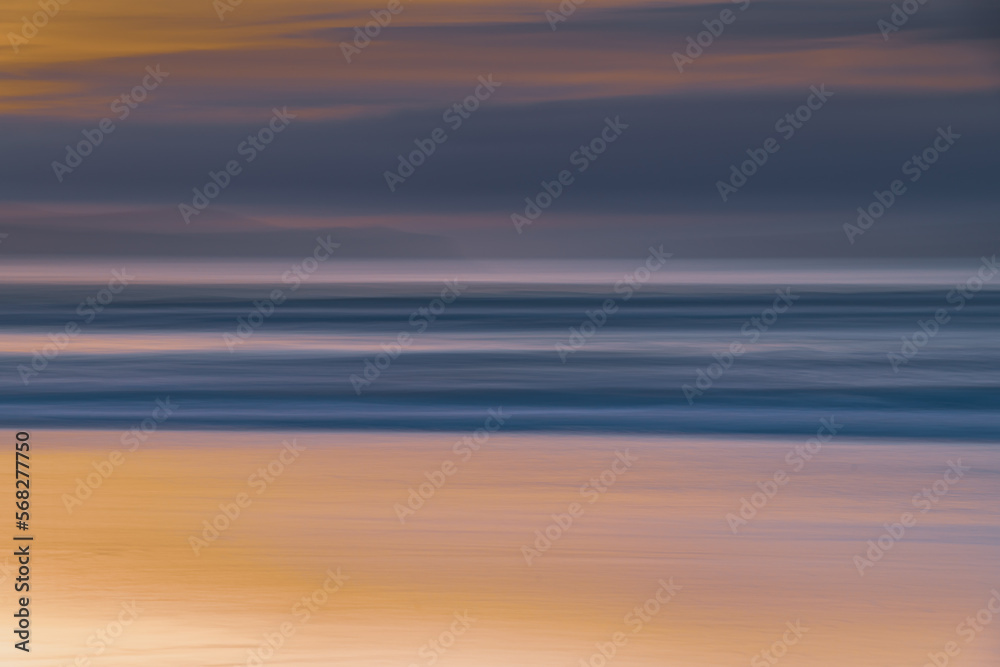 Abstract soft panning sunrise seascape