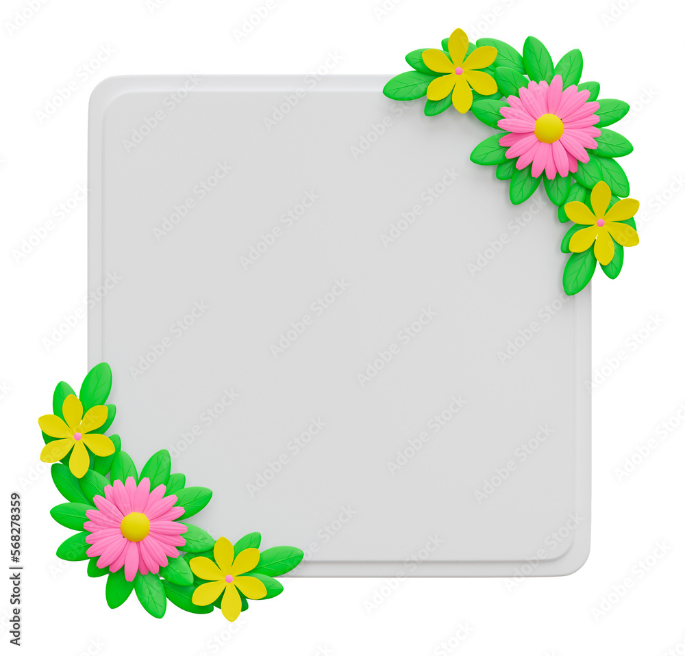 Obraz premium Spring concept Daisy flower frame cutout