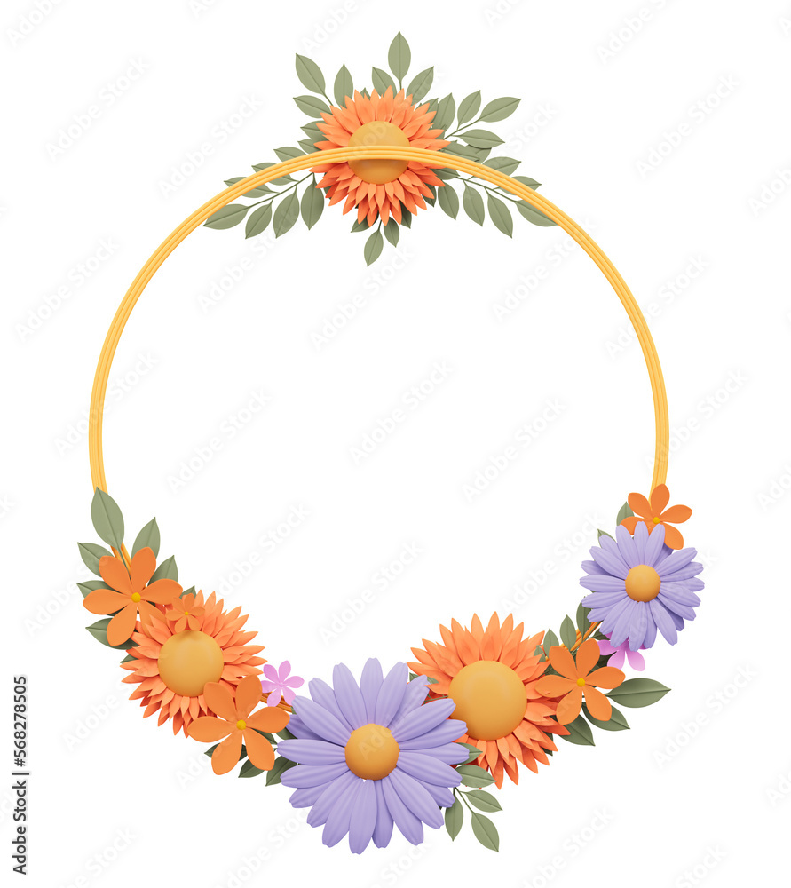 Obraz premium Spring concept Daisy flower frame cutout