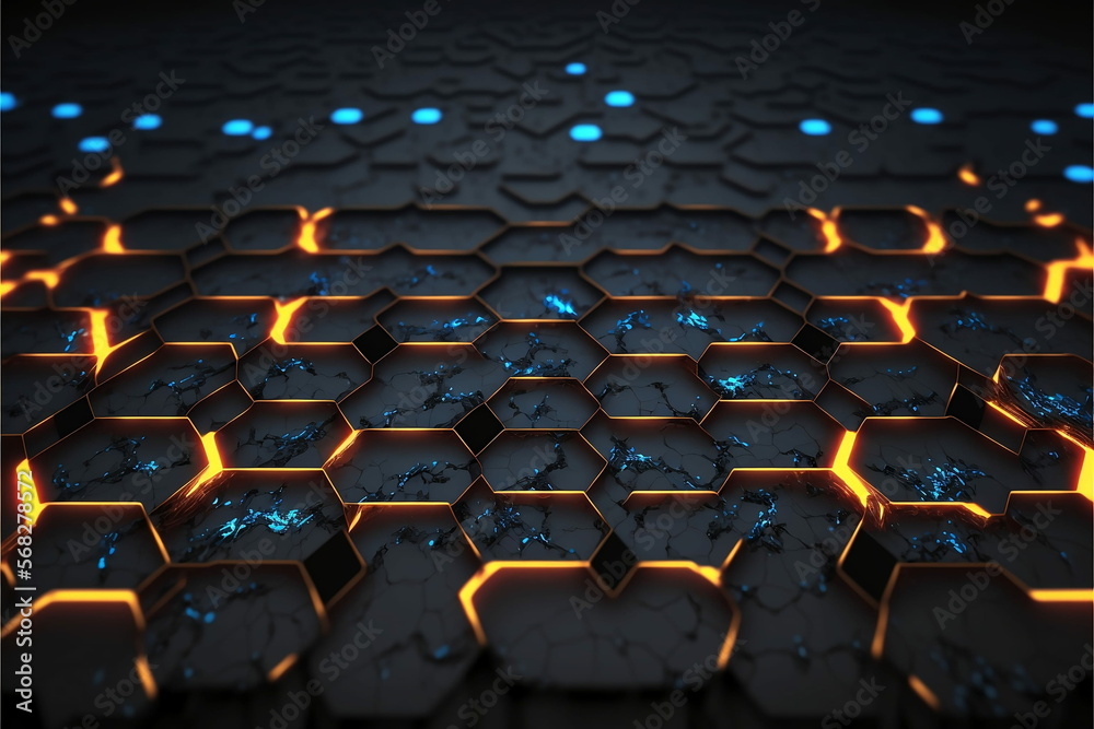 Fototapeta premium Abstrakter Neon Cyper Krypto Metaverse Hintergrund mit Schwarzlicht. 
