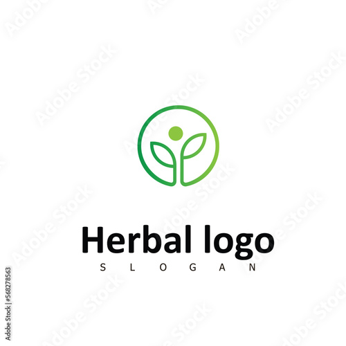 herbal organic nature logo design symbol