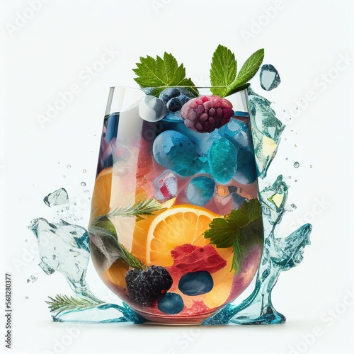 Refreshing fruit beverage Generative AI