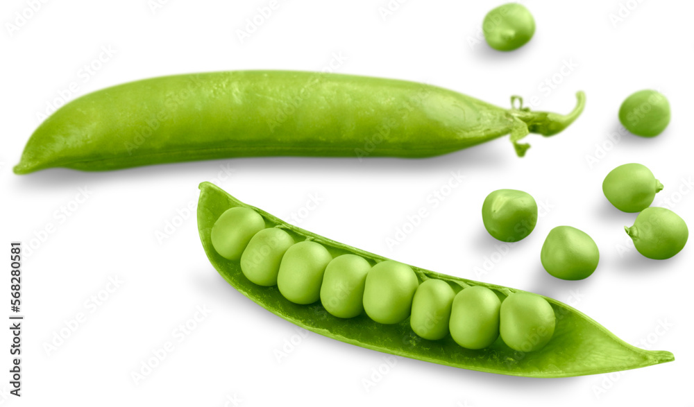 Green Peas in Pods - obrazy, fototapety, plakaty 