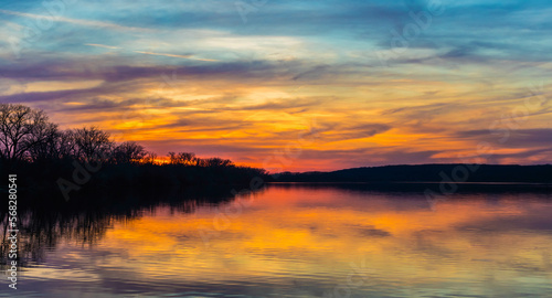 sunset over the lake