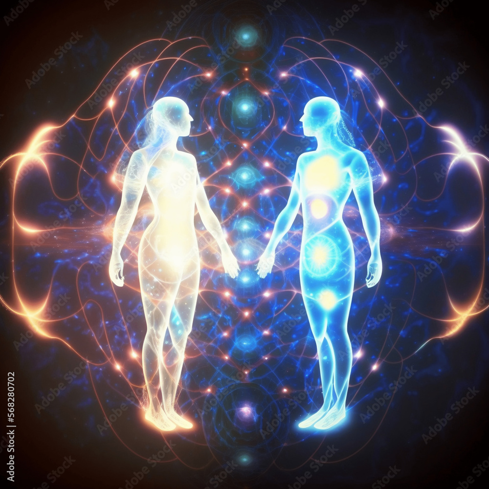 Naklejka premium Energy field humans