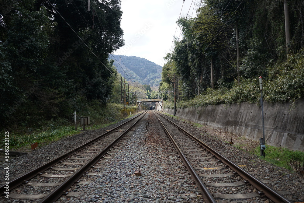 Fototapeta premium Railway track at the country side