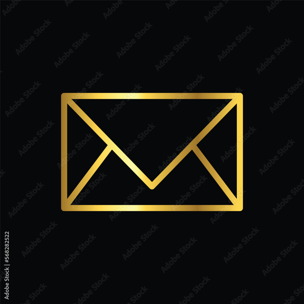 gold E mail, envelope icon vector illustration design logo template flat style trendy collection gold E mail, envelope icon vector illustration design logo template flat style trendy collection