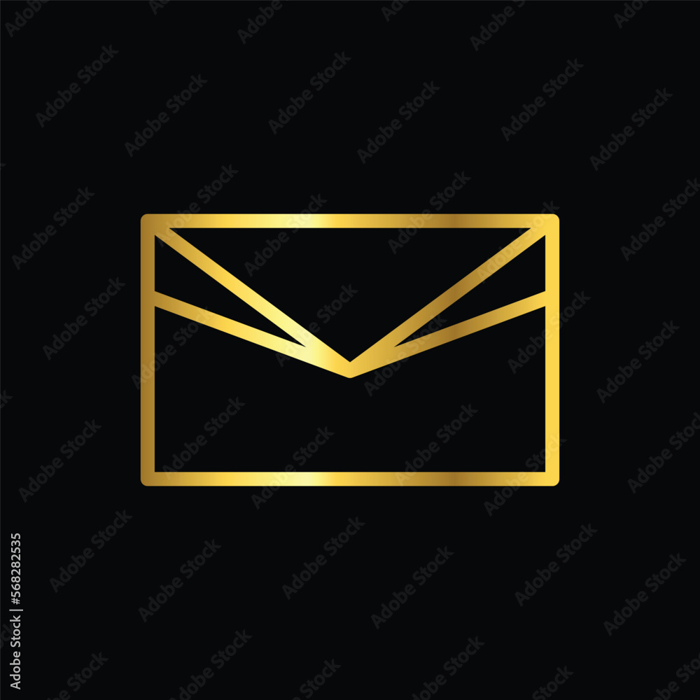 gold E mail, envelope icon vector illustration design logo template flat style trendy collection gold E mail, envelope icon vector illustration design logo template flat style trendy collection