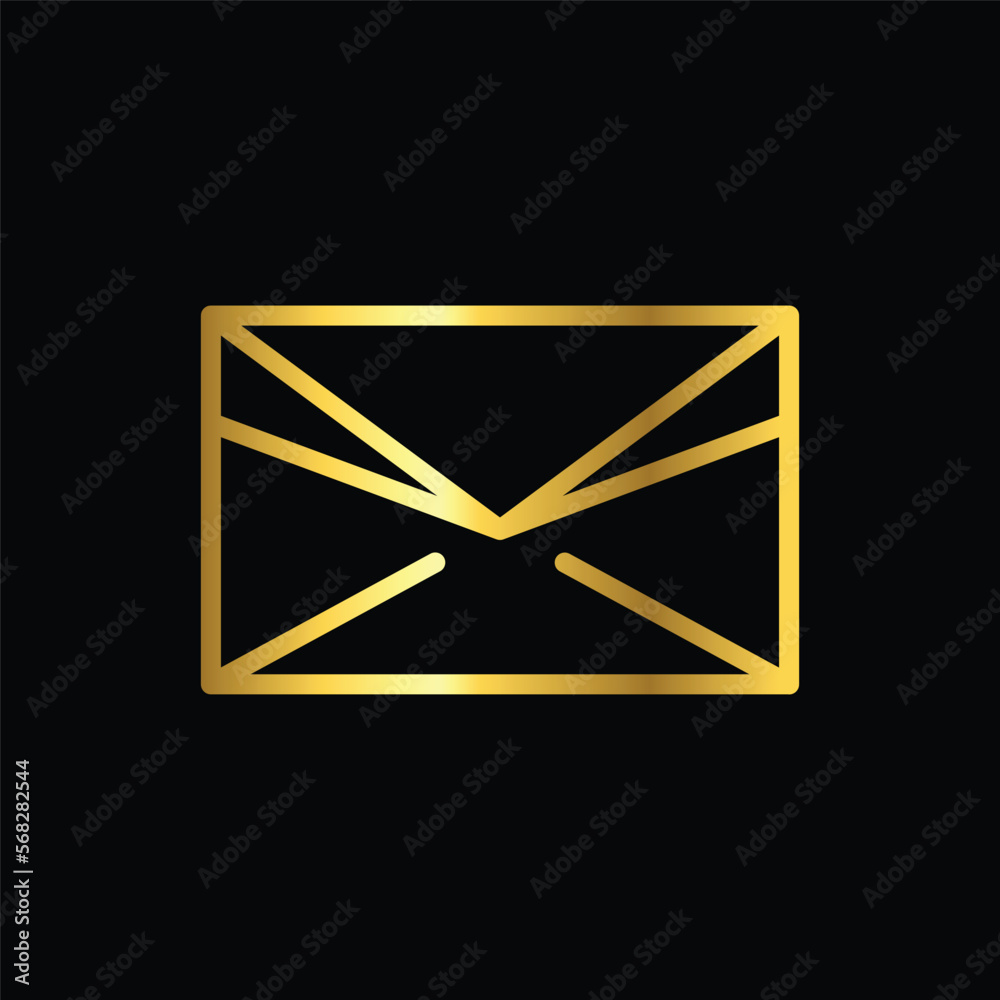 gold E mail, envelope icon vector illustration design logo template flat style trendy collection gold E mail, envelope icon vector illustration design logo template flat style trendy collection