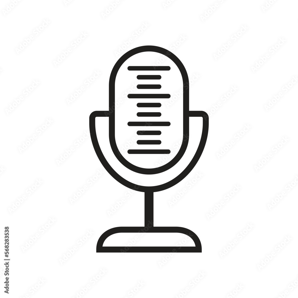 microphone icon line vector illustration design logo template flat style trendy collection microphone icon line vector illustration design logo template flat style trendy collection