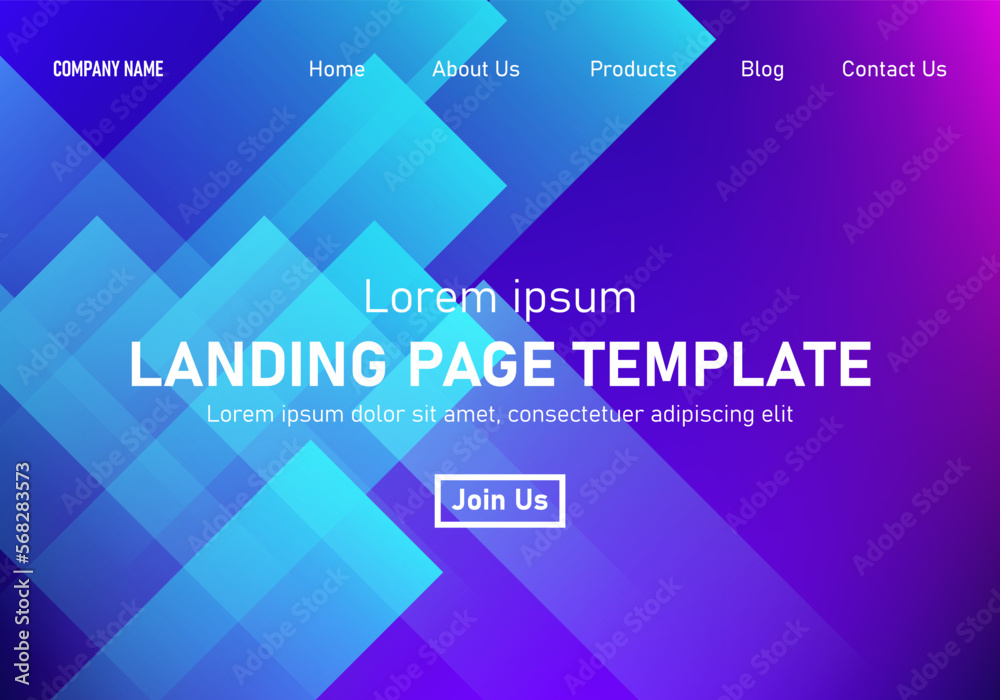 Abstract modern technology Landing page template, flowing line digital technology, smooth particle wave, big data techno design concept background wallpaper, Annual reports, flyer, poster, cover. EPS