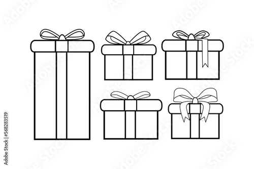 gift boxes lineart