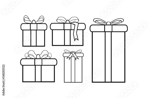 gift boxes lineart