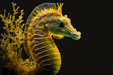 Long nosed seahorse, commonly known as the slender seahorse (Hippocampus reidi). animal of the wild. Generative AI