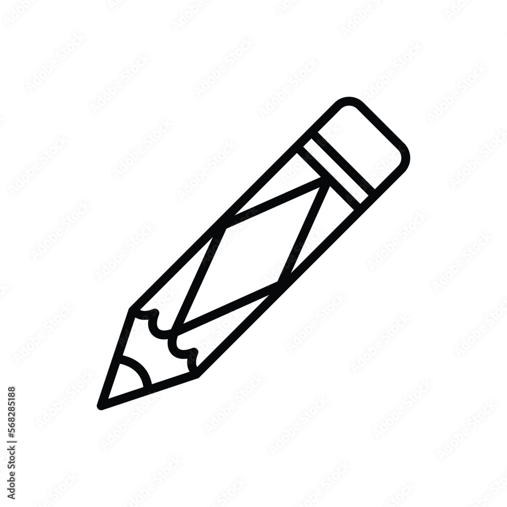 pencil icon vector line  illustration design logo template flat style trendy collection