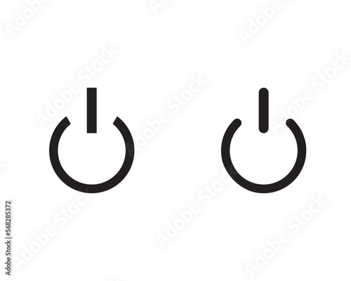 Power button icon design. Set of power button icon.