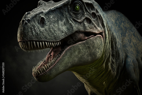 Illustration of a nearly extinct Tyrannosaurus Rex. Generative AI