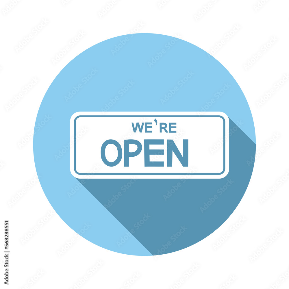 Open sign circle icon on transparent background. Open sign circle icon on transparent background.