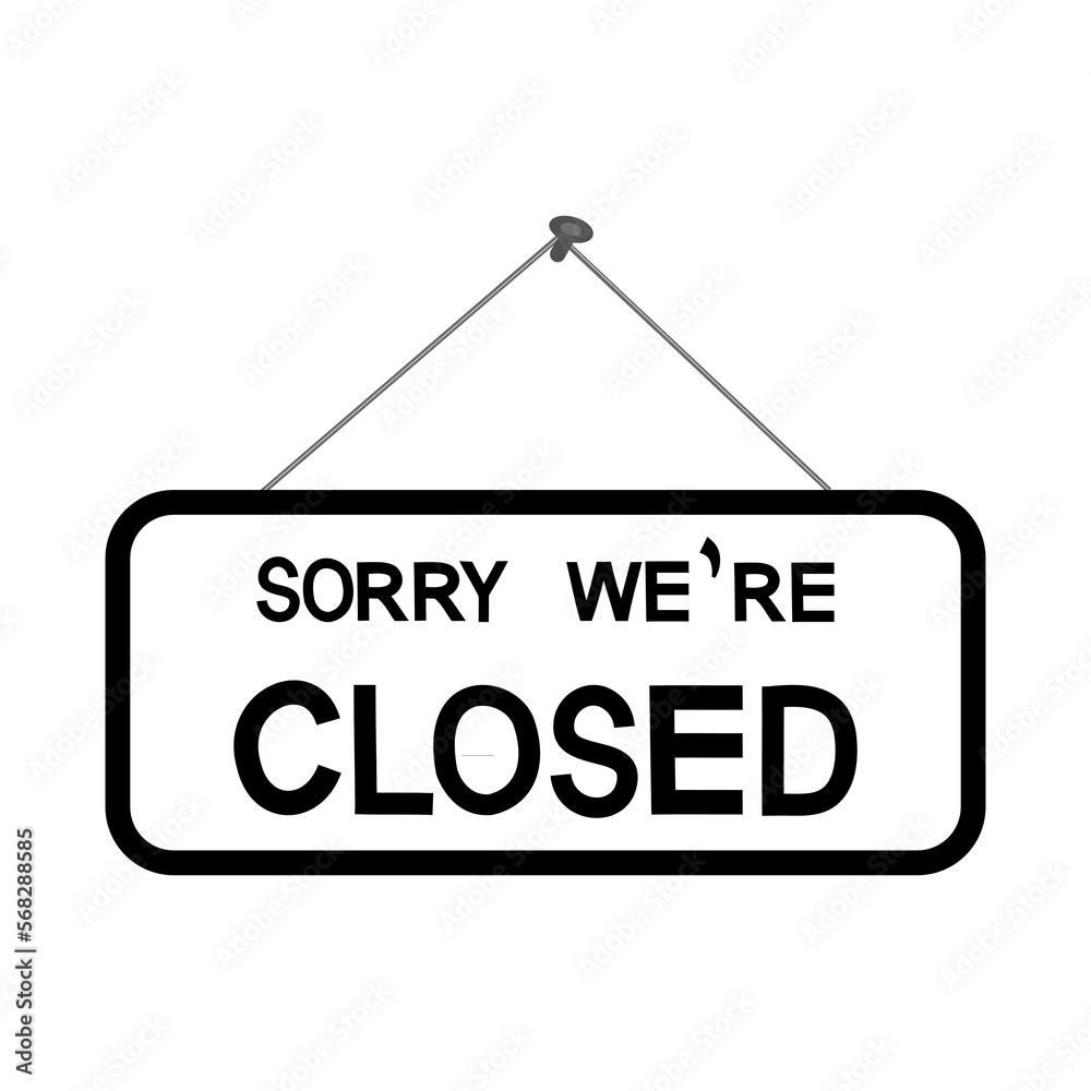 Closed sign icon on transparent background. Closed sign icon on transparent background.