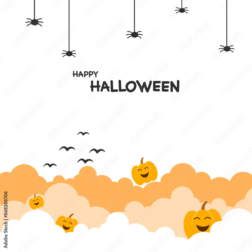 Happy Halloween day on transparent background.